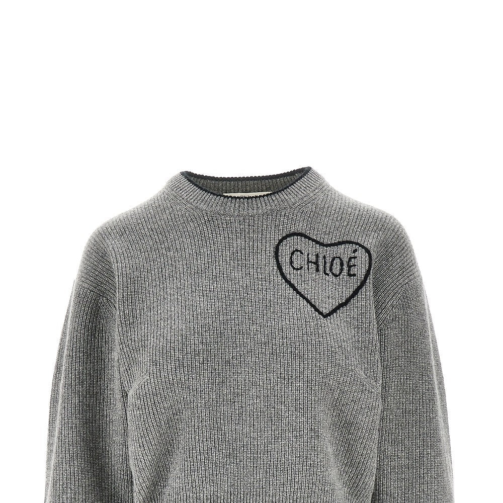 logo embroidery cropped sweater