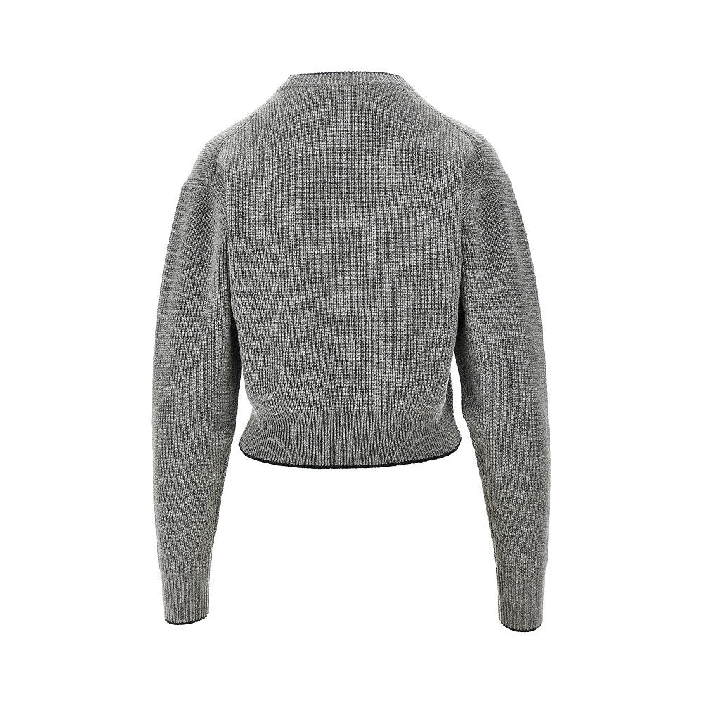 logo embroidery cropped sweater