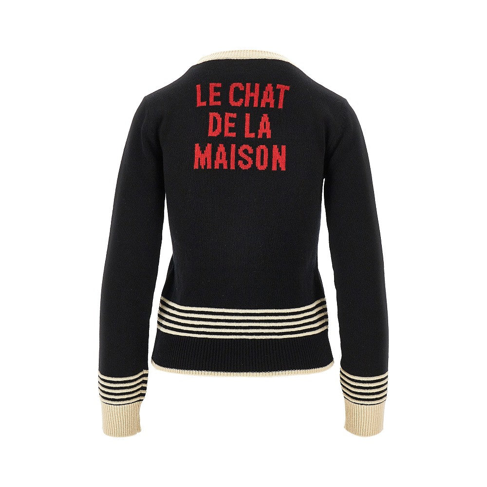 VALENTINO S le chat de la maison embroidered sweater