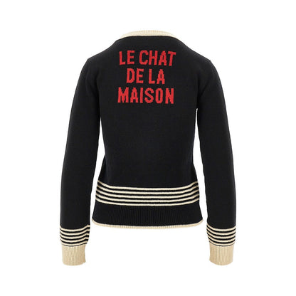 VALENTINO S le chat de la maison embroidered sweater