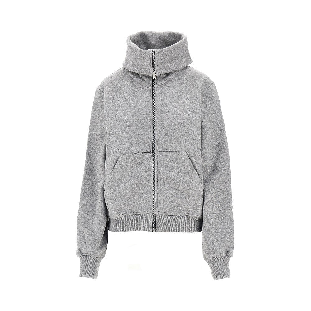high-neck full-zip sweatshirt