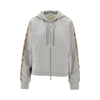 full-zip hoodie with check details