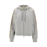BURBERRY XS full-zip hoodie with check details