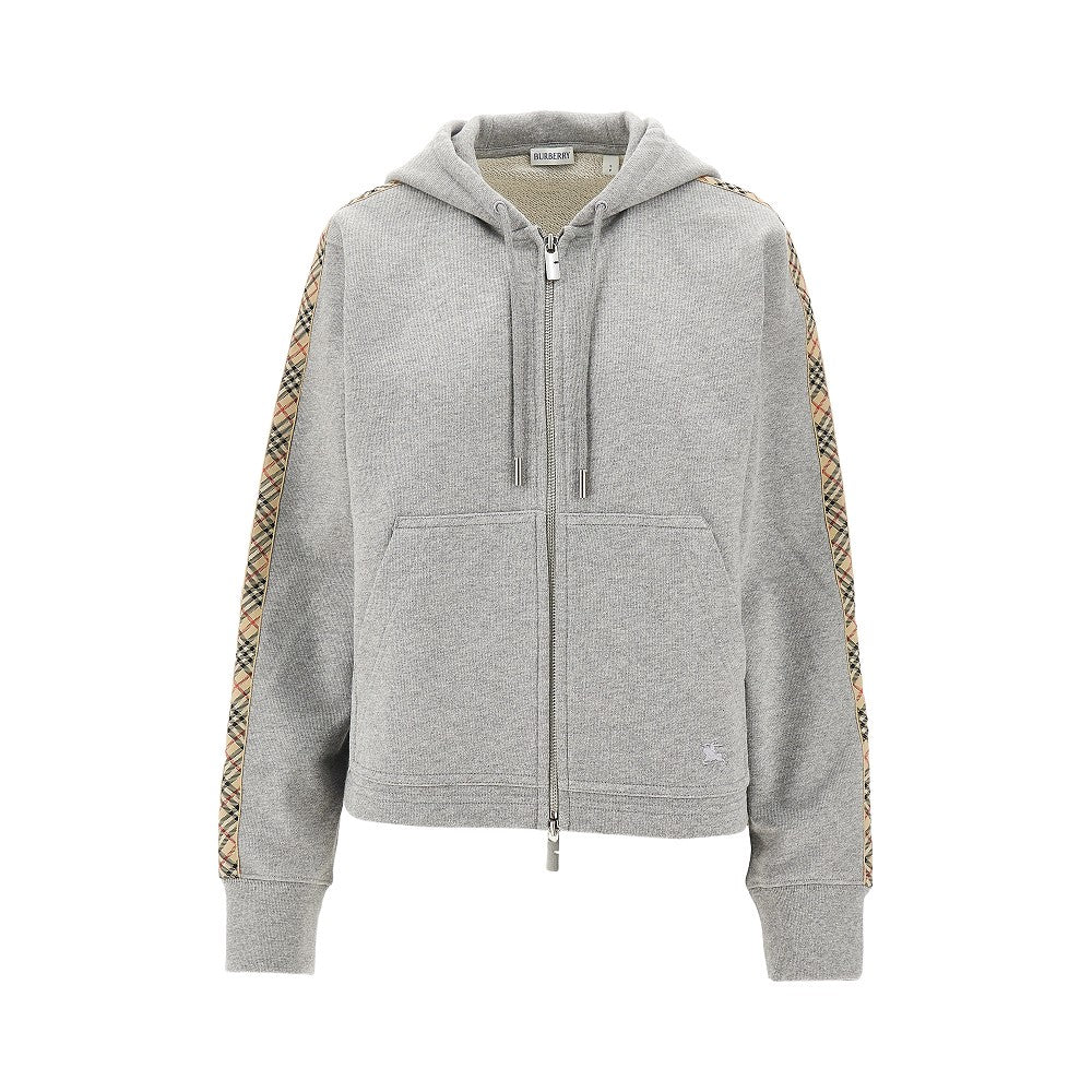 BURBERRY XS full-zip hoodie with check details