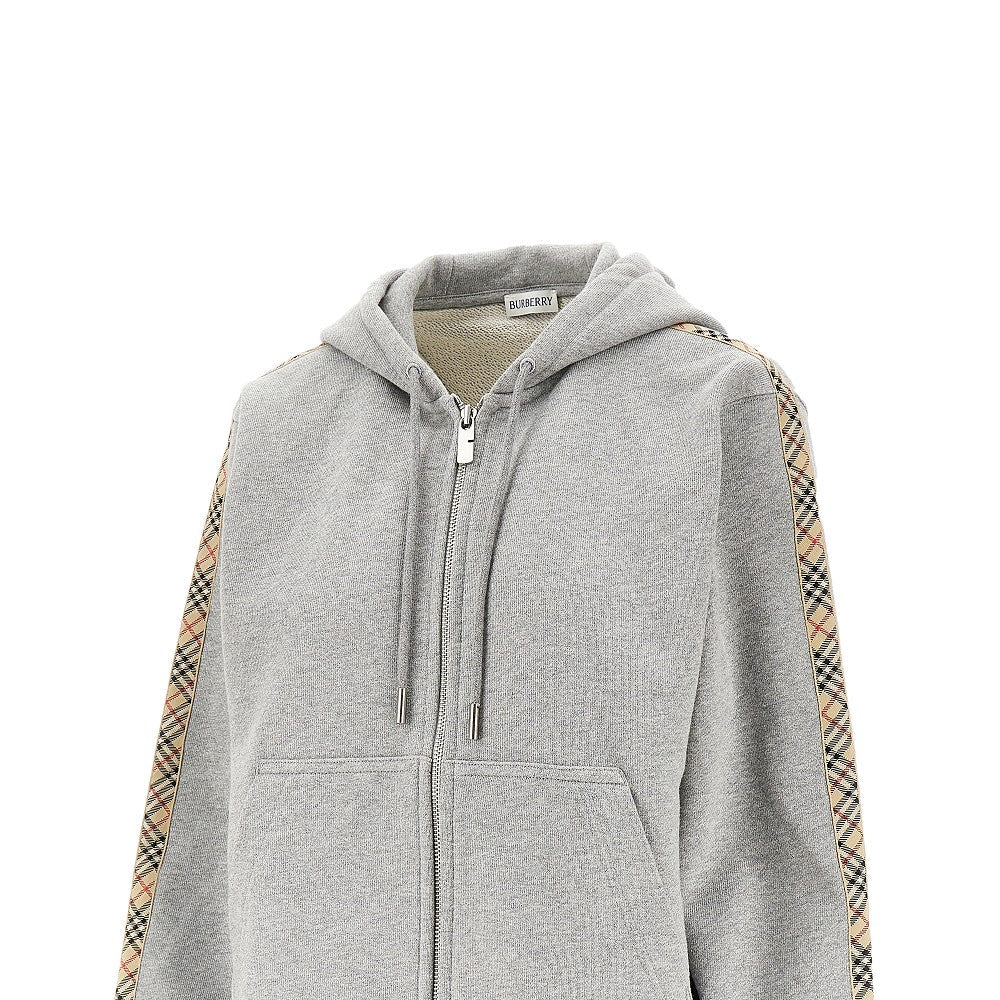 BURBERRY XS full-zip hoodie with check details