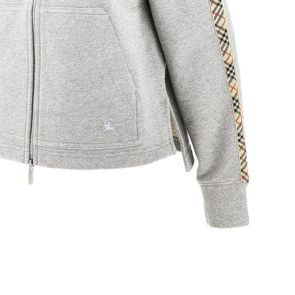 BURBERRY XS full-zip hoodie with check details