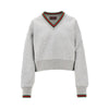 v-neck sweatshirt with web trims