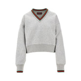 GUCCI XS v-neck sweatshirt with web trims