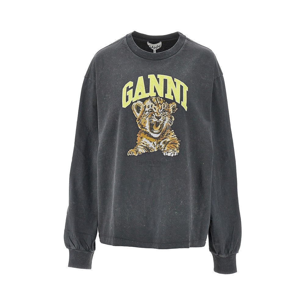cotton t-shirt with tiger print