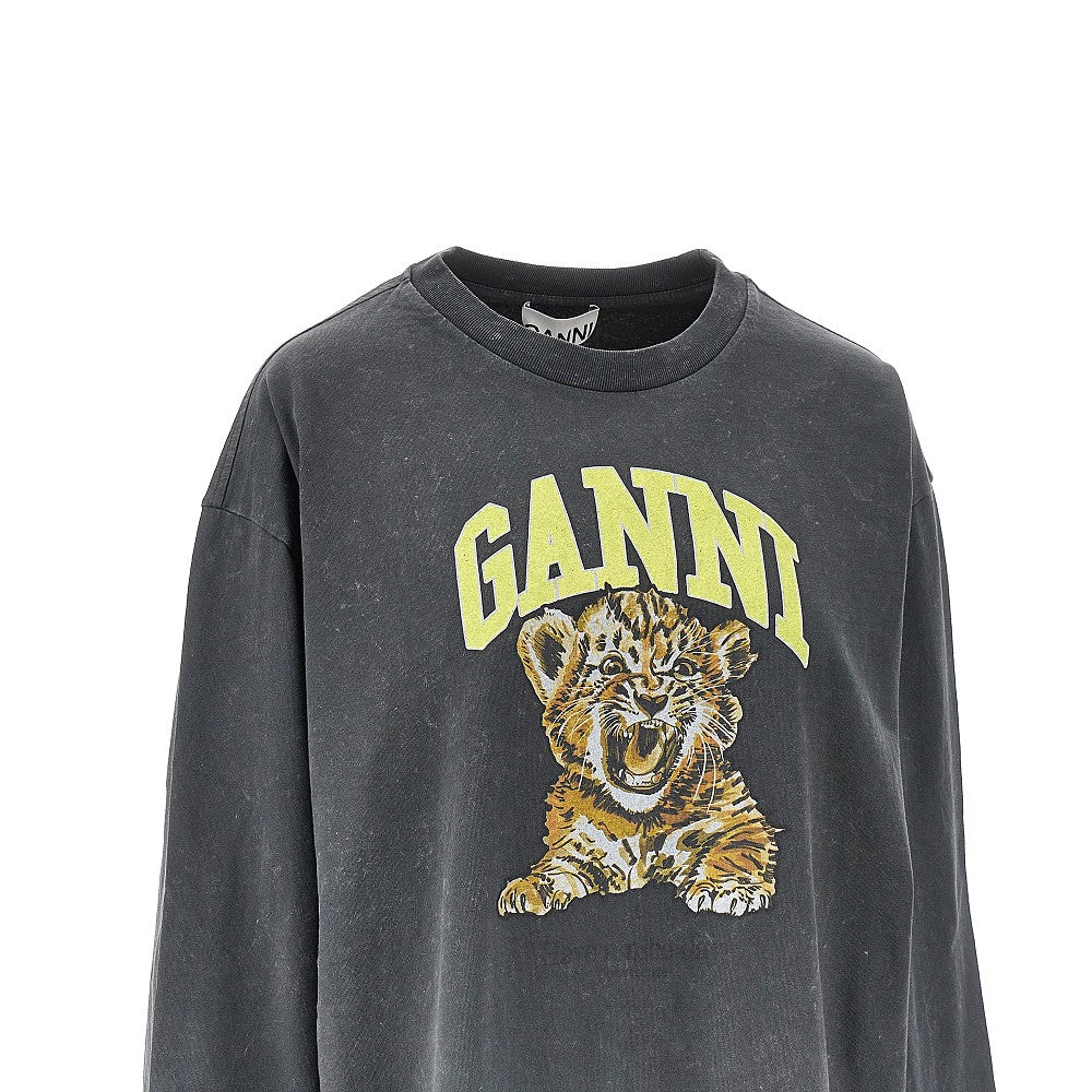 cotton t-shirt with tiger print