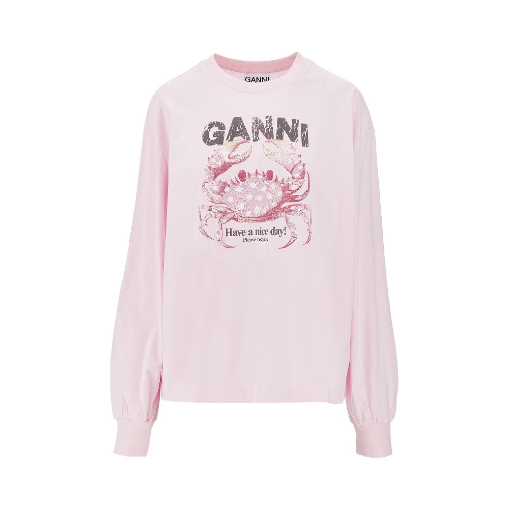 GANNI XS jersey t-shirt with crab print