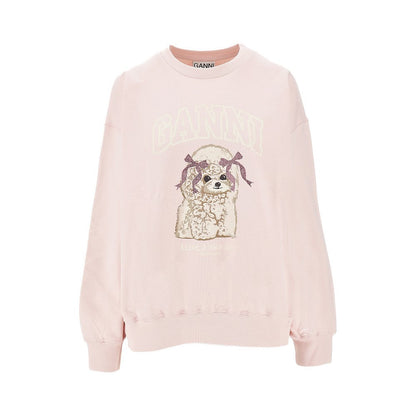 GANNI L poodle print crewneck sweatshirt