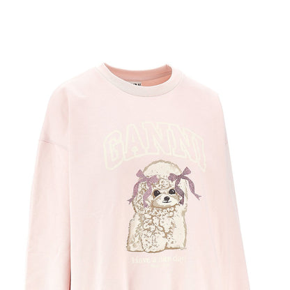 GANNI L poodle print crewneck sweatshirt