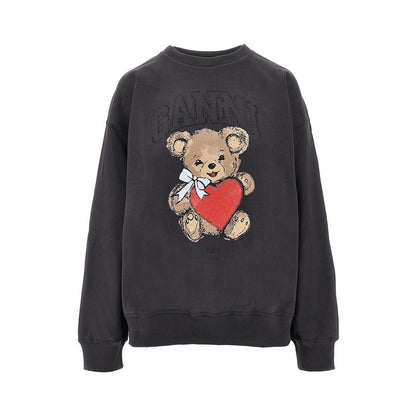 GANNI S bear print crewneck sweatshirt