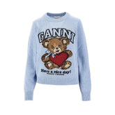 GANNI S tiger inlay wool blend sweater