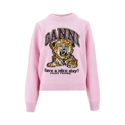 tiger inlay wool blend sweater
