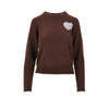 knitted sweater with lace logo