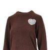 knitted sweater with lace logo