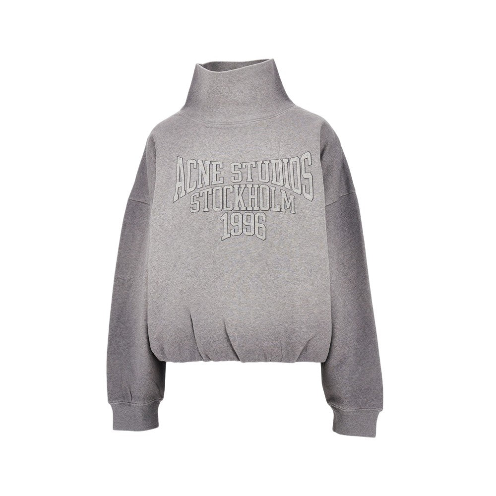 cotton sweatshirt with logo print