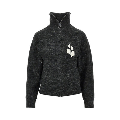 mouliné knitted full-zip sweatshirt
