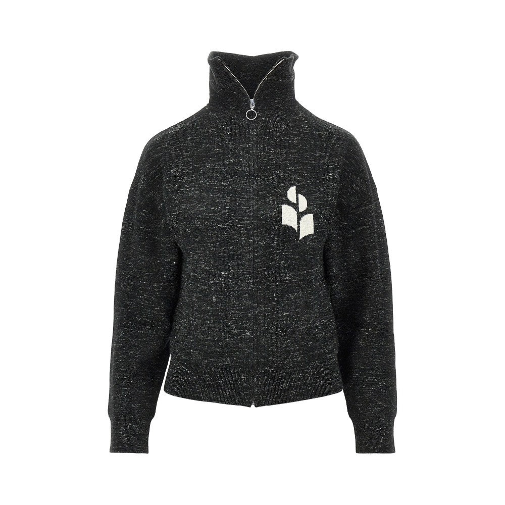 mouliné knitted full-zip sweatshirt