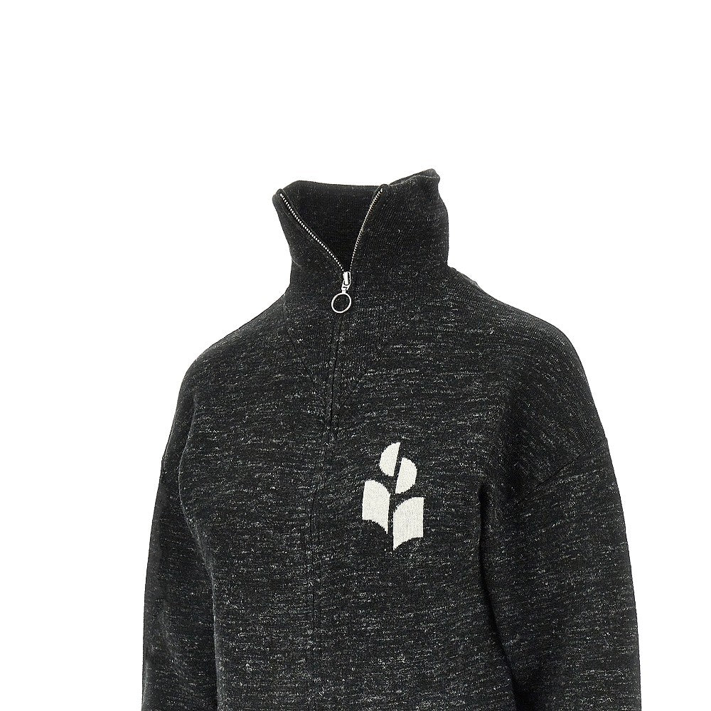 mouliné knitted full-zip sweatshirt