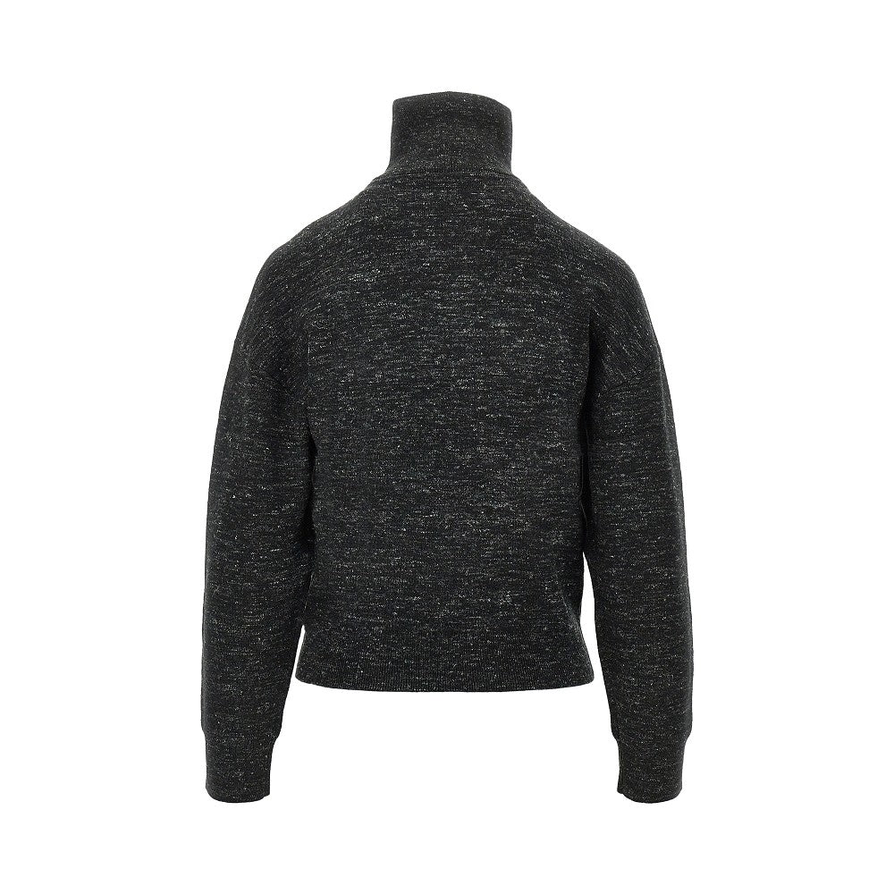 mouliné knitted full-zip sweatshirt