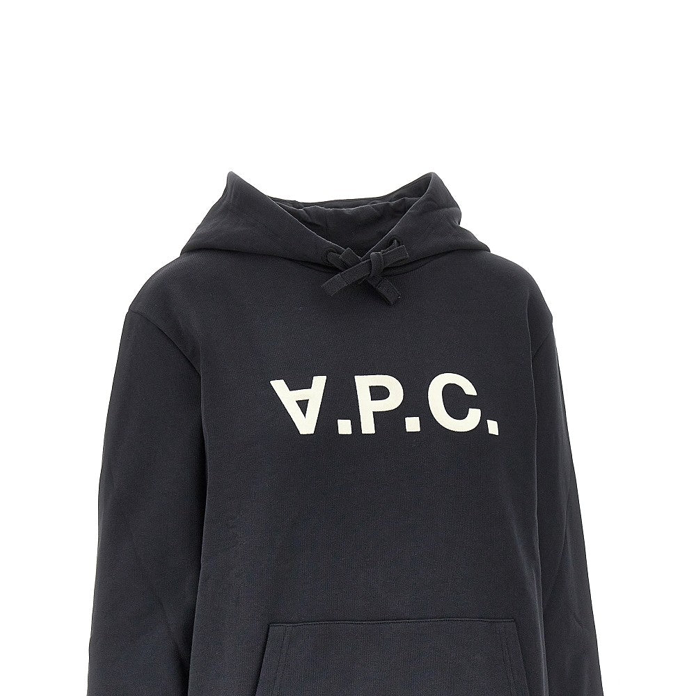 flocked logo hoodie