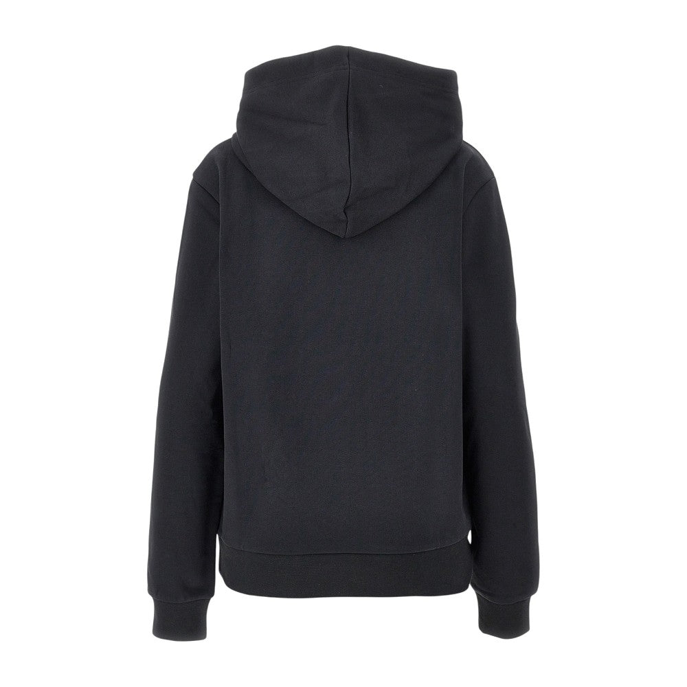 flocked logo hoodie