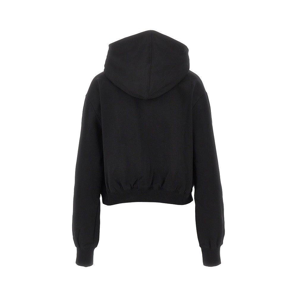 full-zip hoodie with logo patch
