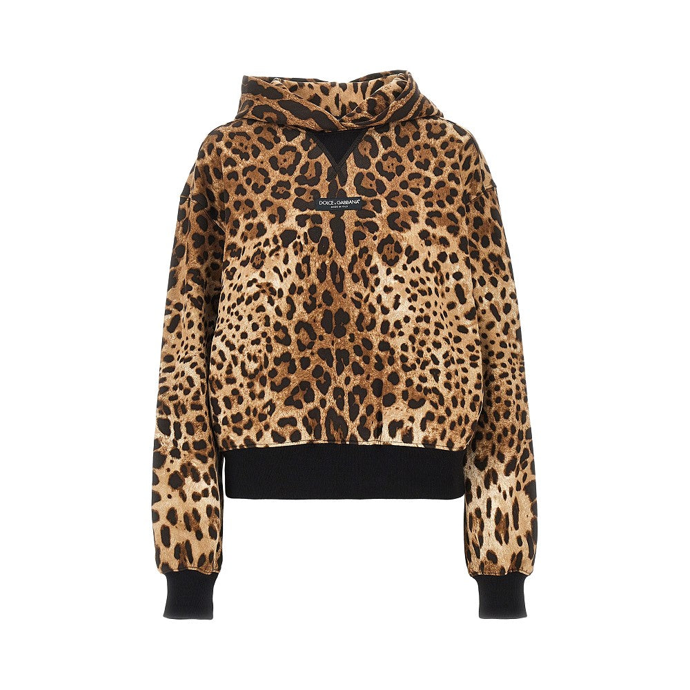 DOLCE&amp;GABBANA 38 leo-print hoodie