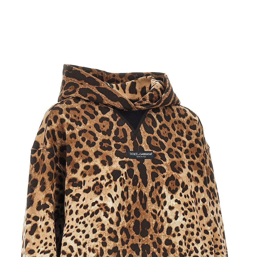 DOLCE&amp;GABBANA 38 leo-print hoodie