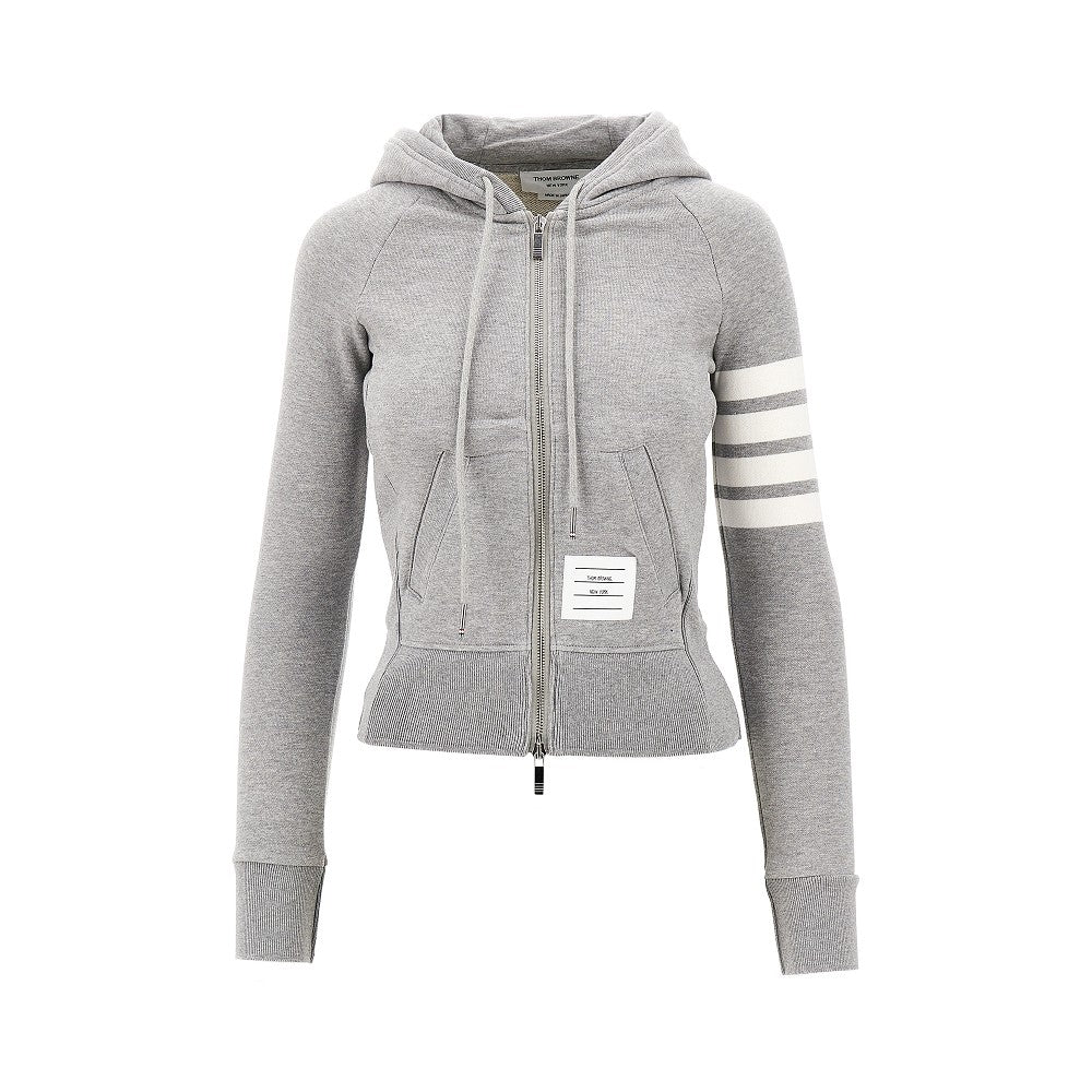 full-zip hoodie with 4 bar detail