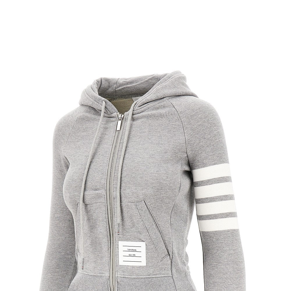 full-zip hoodie with 4 bar detail