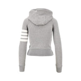 THOM BROWNE 36 full-zip hoodie with 4 bar detail