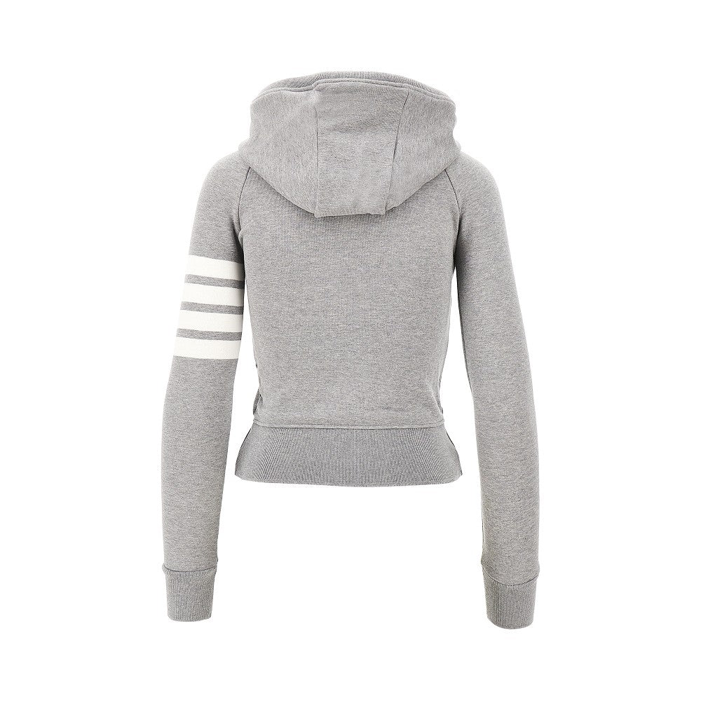 full-zip hoodie with 4 bar detail