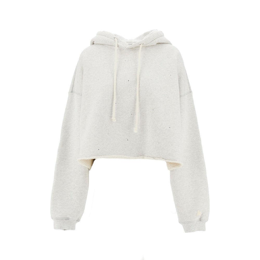 strass-embellished cropped hoodie