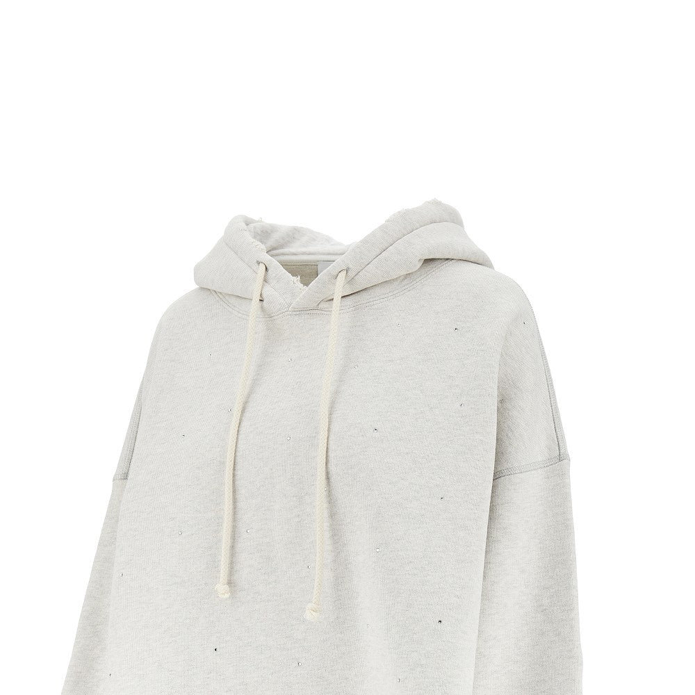 strass-embellished cropped hoodie