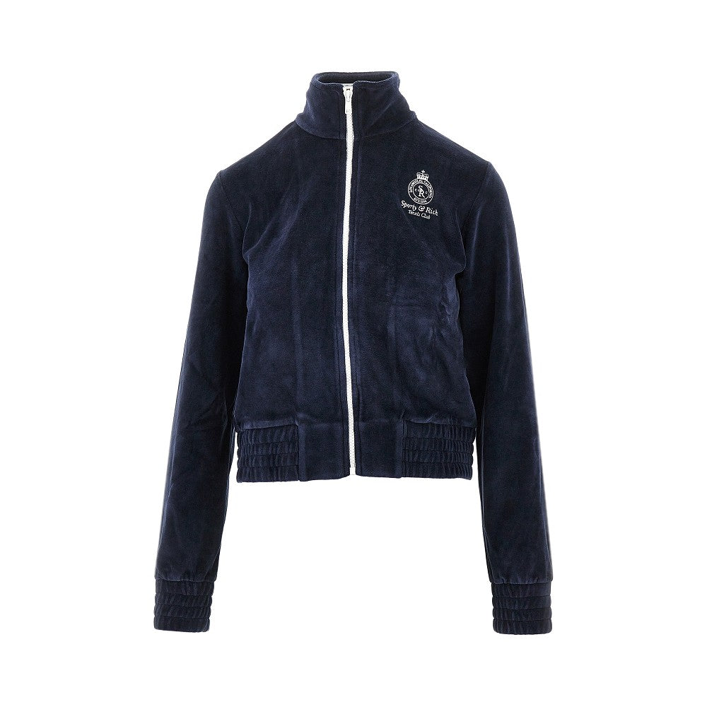 SPORTY AND RICH S crown tennis elio velour track jacket