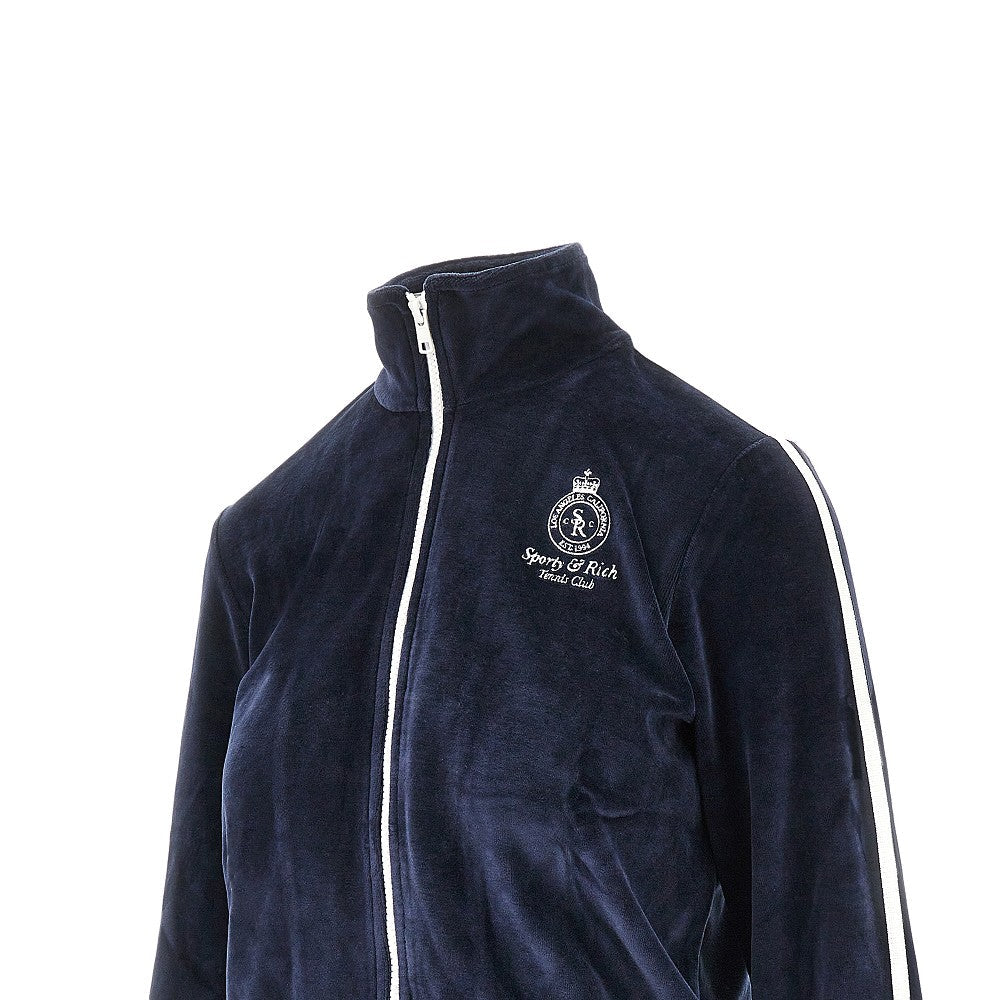 SPORTY AND RICH S crown tennis elio velour track jacket