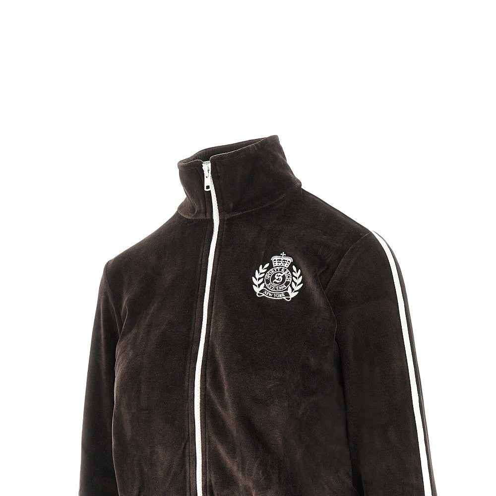 SPORTY AND RICH S crown tennis elio velour track jacket