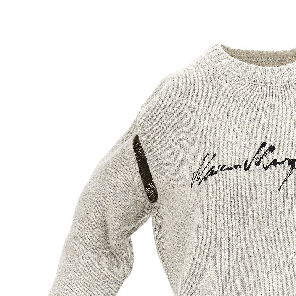 calligraphic print sweater