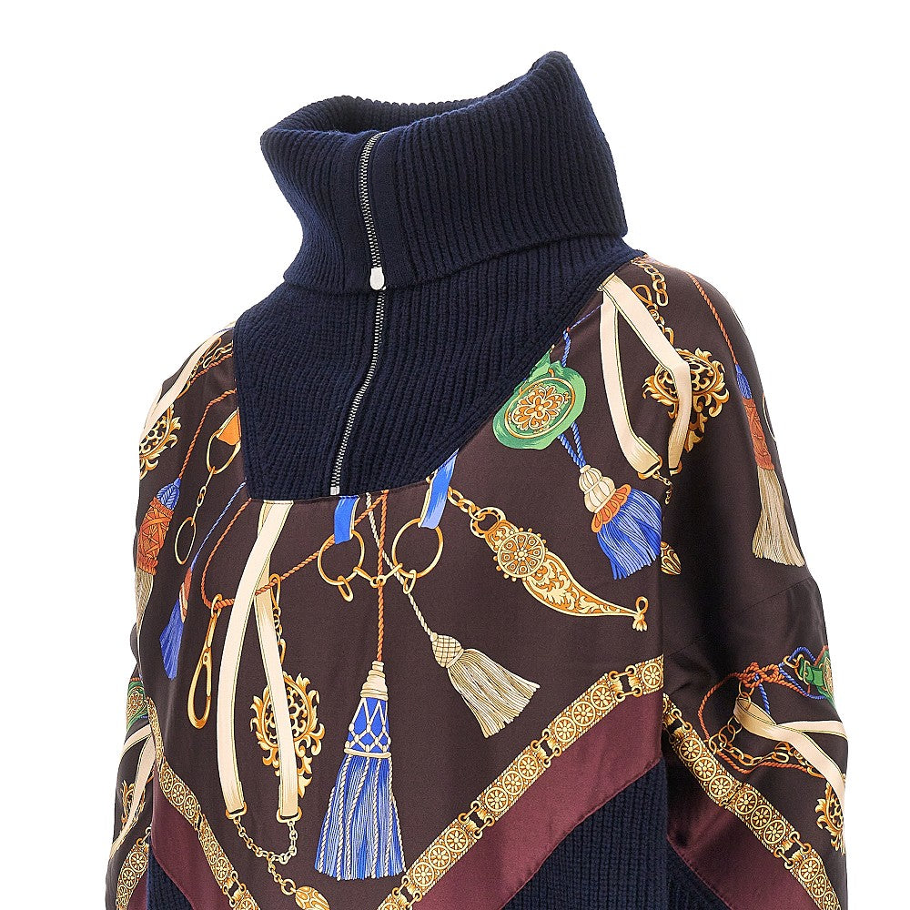 wool and cashmere sweater with silk insert