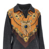 wool sweater with printed silk intarsia