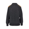 wool sweater with printed silk intarsia
