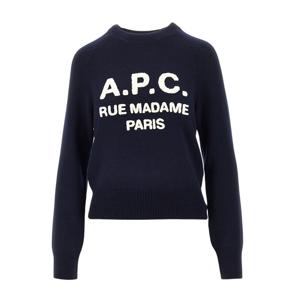 A.P.C. S terry-stitch logo wool sweater