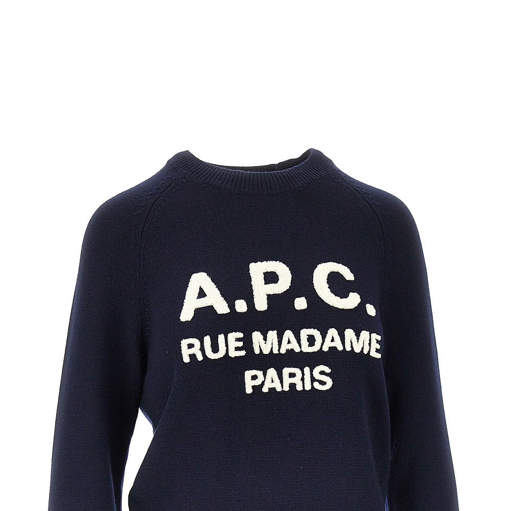 A.P.C. S terry-stitch logo wool sweater