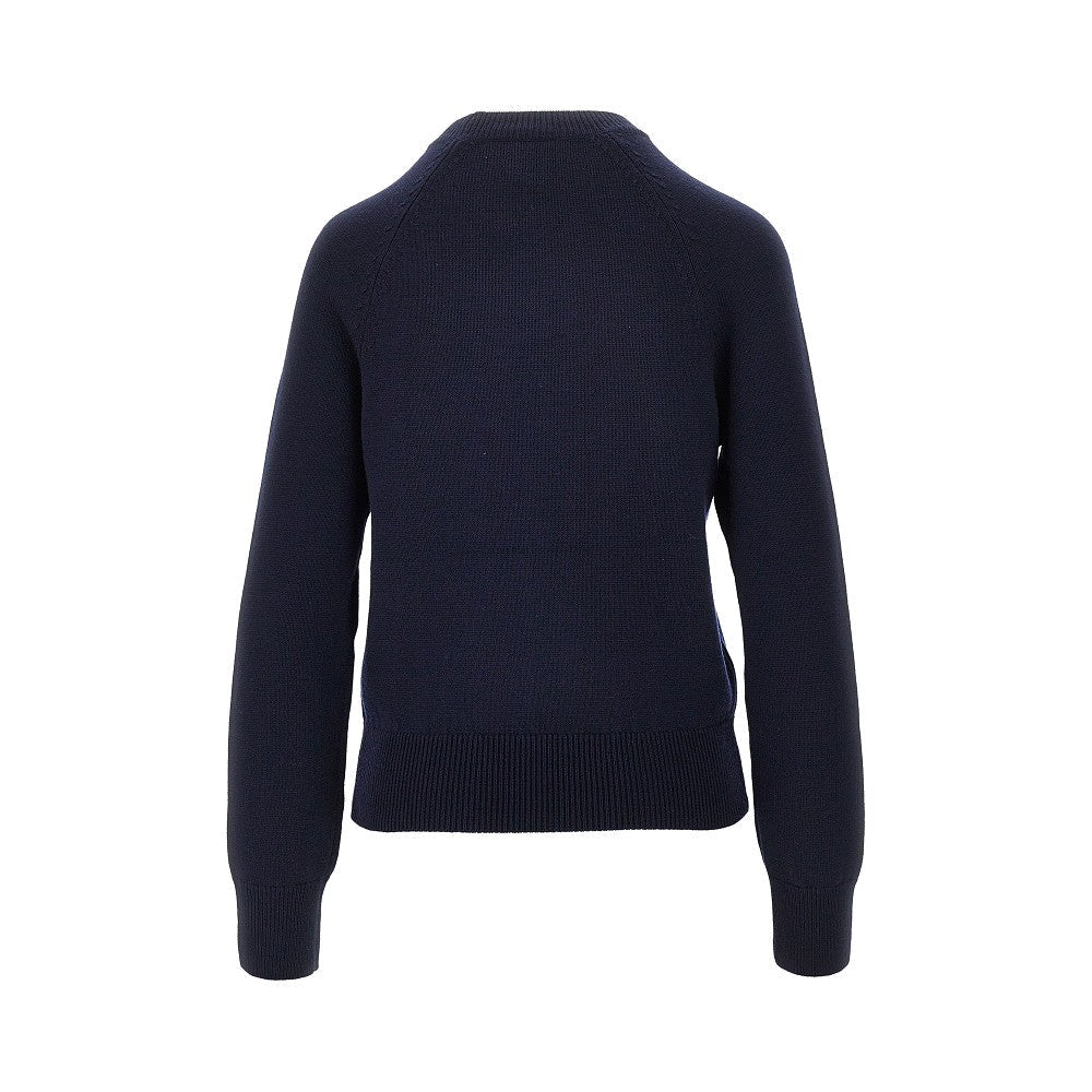 terry-stitch logo wool sweater