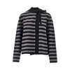 self-tie closure striped wool cardigan