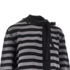 self-tie closure striped wool cardigan